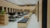 VDU biblioteka, Vaclovo Biržiškos skaitykla su kompiuterių darbo vietomis ir knygų lentynomis.