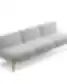 "Moderni trivietė modulinė sofa be porankių su šviesiai pilku tekstūriniu gobelenu ir medinėmis kojelėmis – skirta biurų poilsio ar svetingumo erdvėms"