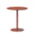 Pedrali Inox 4412 apvalus stalas terakotos spalvos su minimalistiniu centriniu pagrindu.