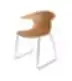Infiniti Loop 3D Wood Sled kėdė su medine lukšto sėdyne ir metalinėmis kojelėmis