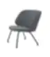 Minkšta dizaino kėdė EVY su juodomis metalinėmis kojomis, „Softline“.