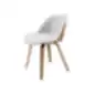 MIDJ Danny S L TS kėdė su balta sėdyne ir medinėmis kojomis, modernus dizainas.