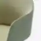 Pedrali Laja 2 kėdės detalė – žalias apmušalas ir korpusas iš arti.