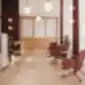 Keli Snap 21H krėslai laukiamajame su apvaliais staliukais