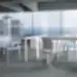Gaber Bakhita kėdės moderniame kavinės interjere.