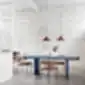 MIDJ Amelie S M TS kėdės prie mėlyno valgomojo stalo