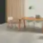 INCLASS Varya Tapiz kėdės su slidėmis ir alyvuogių spalvos gobelenu prie biuro stalo