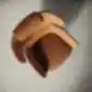 Lion kėdė iš Rossetto, rudos spalvos audinys, vaizdas iš viršaus.