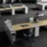 Ergonomiška darbo vieta vienam su akustine pertvara ir integruota spintele atviro tipo biure